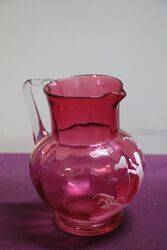 Antique Ruby Glass Mary Gregory Jug 