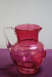 Antique Ruby Glass Mary Gregory Jug 