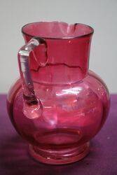 Antique Ruby Glass Mary Gregory Jug 