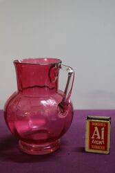 Antique Ruby Glass Mary Gregory Jug 