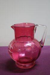 Antique Ruby Glass Mary Gregory Jug 