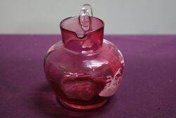 Antique Ruby Glass Mary Gregory Jug 