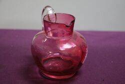 Antique Ruby Glass Mary Gregory Jug 