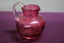 Antique Ruby Glass Mary Gregory Jug 