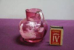 Antique Ruby Glass Mary Gregory Jug 