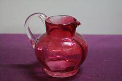 Antique Ruby Glass Mary Gregory Small Jug 