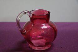 Antique Ruby Glass Mary Gregory Small Jug 