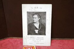 1925 The OP Club Signed Dinner Menu John Barrymore  