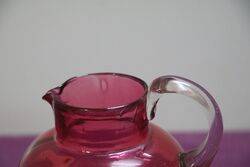 Antique Ruby Glass Mary Gregory Small Jug 