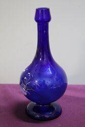 Antique Bristol Blue Mary Gregory Bottle Vase  