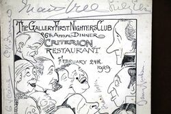 1929 Gallery First Nighters Club Signed Menu Maud and Viola Tree 