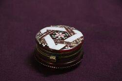 Antique Ruby Glass Moser Pill Box  