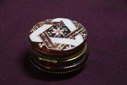 Antique Ruby Glass Moser Pill Box  