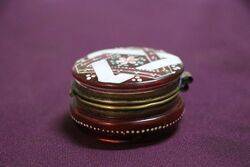 Antique Ruby Glass Moser Pill Box  