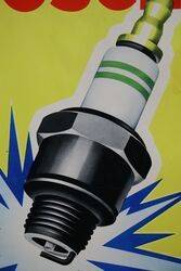 Bosch Spark Plug Tin Pictorial Advertising Sign  Lovely Condition 