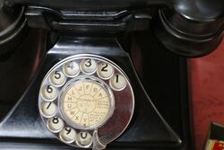 1930and39s Art Deco Pyramid Black Bakelite Telephone 
