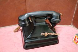 1930and39s Art Deco Pyramid Black Bakelite Telephone 