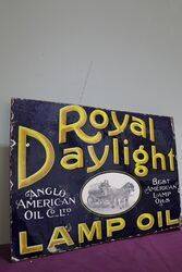 Royal Daylight Lamp Oil Double Sided Enamel Advertising Sign 