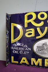 Royal Daylight Lamp Oil Double Sided Enamel Advertising Sign 