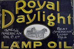 Royal Daylight Lamp Oil Double Sided Enamel Advertising Sign 