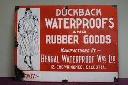 Bengal Waterproof W.K.S Ltd Duckback Enamel Advertising Sign  #