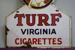 Turf Virginia Cigarettes Double Sided Enamel Advertising Sign 