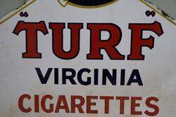 Turf Virginia Cigarettes Double Sided Enamel Advertising Sign 