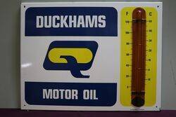 Vintage Duckhams Motor Oil Thermometer Sign #