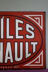 Huiles Renault Enamel Advertising Sign 