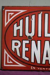 Huiles Renault Enamel Advertising Sign 