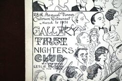 1931 Gallery First Nighters Club Signed Menu  John Gielgud  