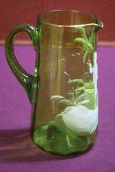 Victorian Green Mary Gregory Jug #