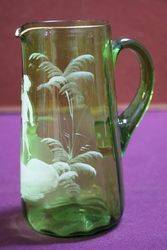 Victorian Green Mary Gregory Jug 