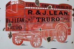 Antique Pictorial TRURO Enamel Advertising Sign 