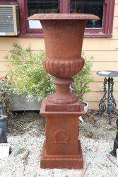 Large Cast Iron Romano Urn + Base 