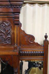 Edwardian Walnut Overmantle Mirror 