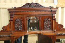 Edwardian Walnut Overmantle Mirror 