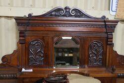 Edwardian Walnut Overmantle Mirror 