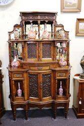 A Gorgeous Antique Carved Oak Parlor Cabinet. #