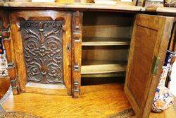 A Gorgeous Antique Carved Oak Parlor Cabinet 