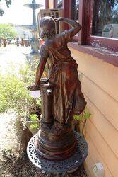 Genuine Antique Bronzed Spelter Female Figure 