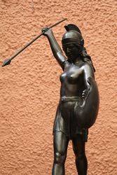 Classic Art Deco Spelter Figure of a Female Warrior