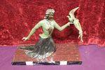 Art Deco Spelter Figure   Bird In Hand     