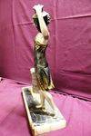 Art Deco Spelter And Marble Figure   The Water Carrier C1920 30     