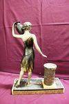 Art Deco Spelter And Marble Figure   The Water Carrier C1920 30     