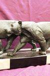 Large Pair Of Spelter Panthers by Rulas