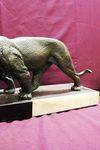 Large Pair Of Spelter Panthers by Rulas