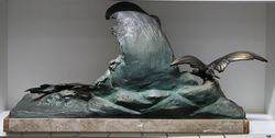 A Wonderful Spelter +amp Marble Group +quotSeasprite+quot By VAN DER VOORDOR