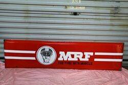 1950and39s MRF Tyres Pictorial Horizontal Enamel Strip Sign  