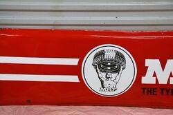 1950and39s MRF Tyres Pictorial Horizontal Enamel Strip Sign  